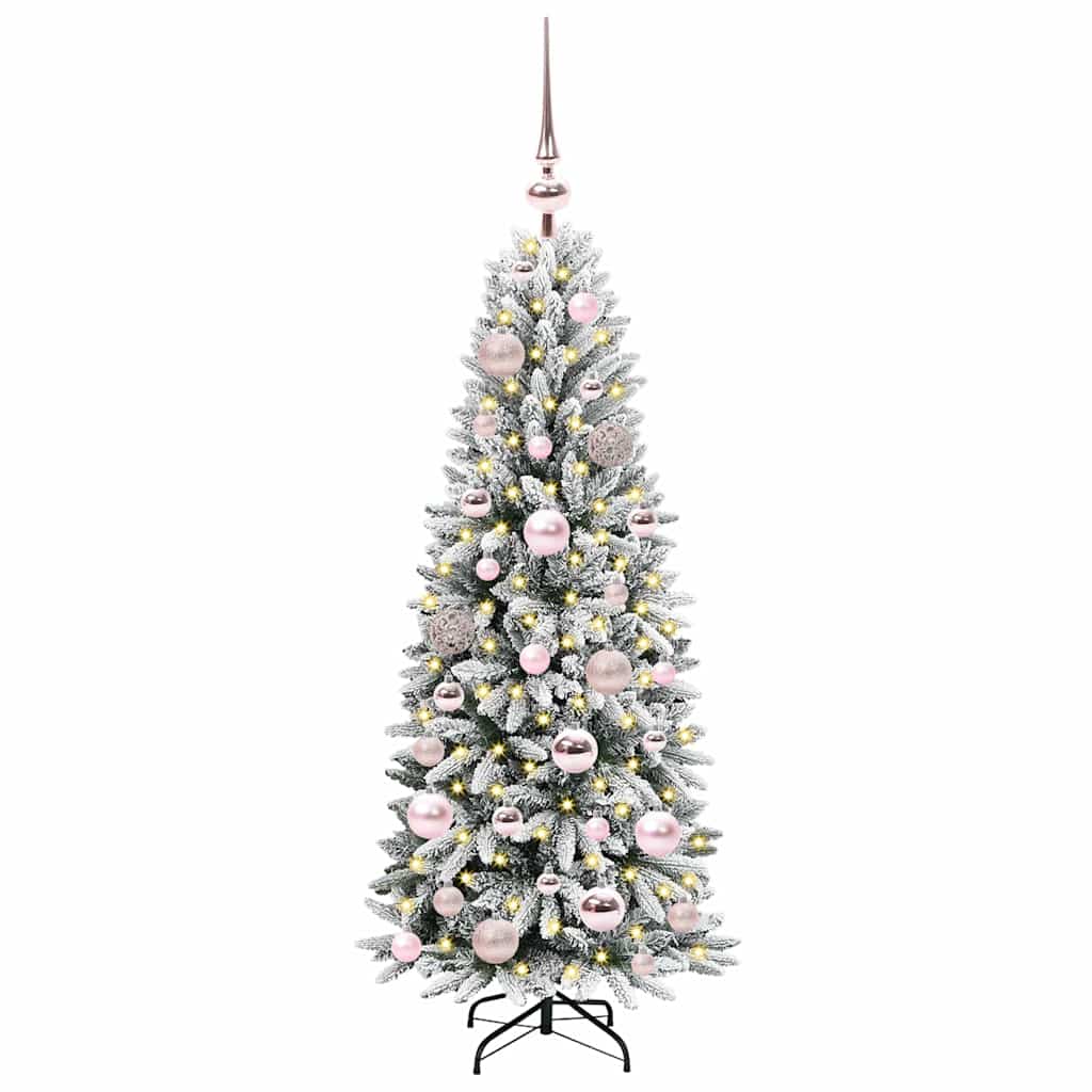 Kunstigt juletræ Hvid 120 cm PVC og Plast og Stål og PE