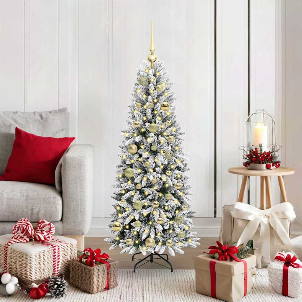 Kunstigt juletræ Hvid 120 cm PVC og Plast og Stål og PE