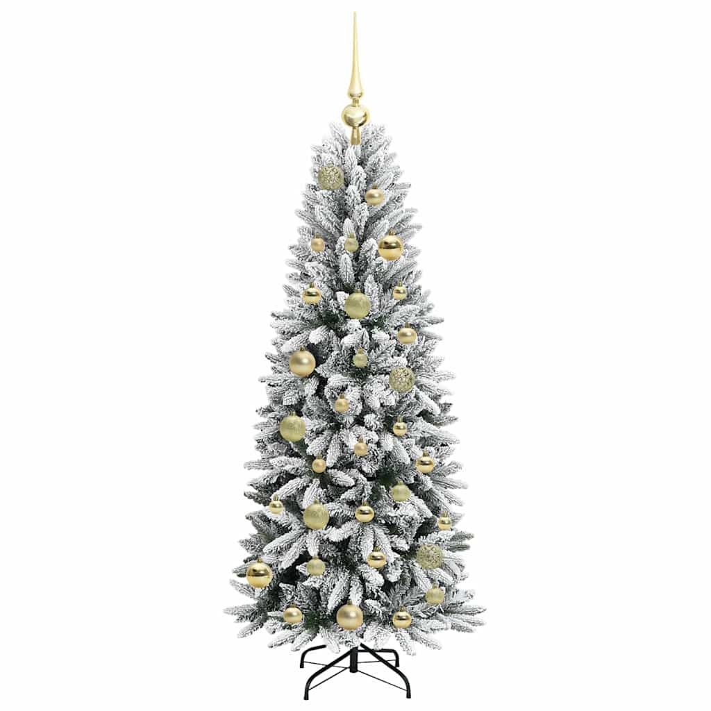 Kunstigt juletræ Hvid 120 cm PVC og Plast og Stål og PE