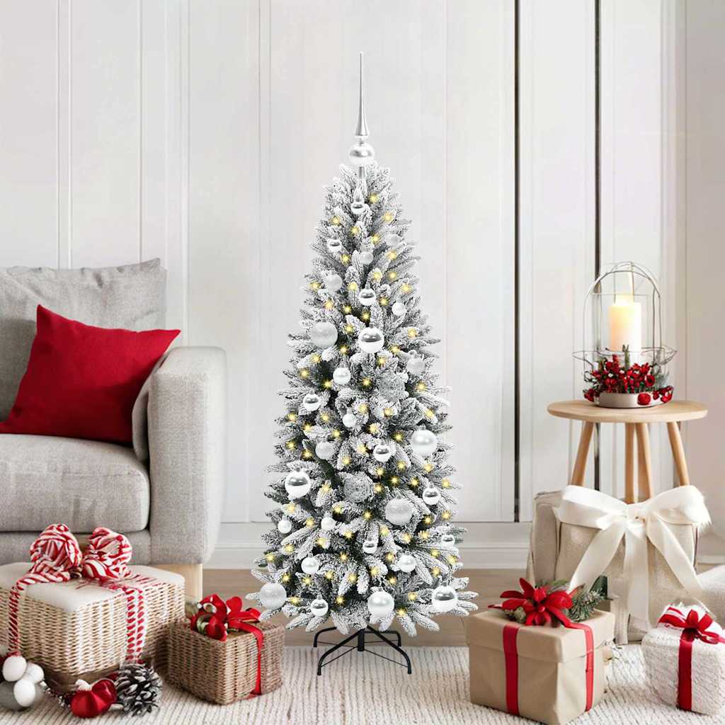 Kunstigt juletræ Hvid 120 cm PVC og Plast og Stål og PE