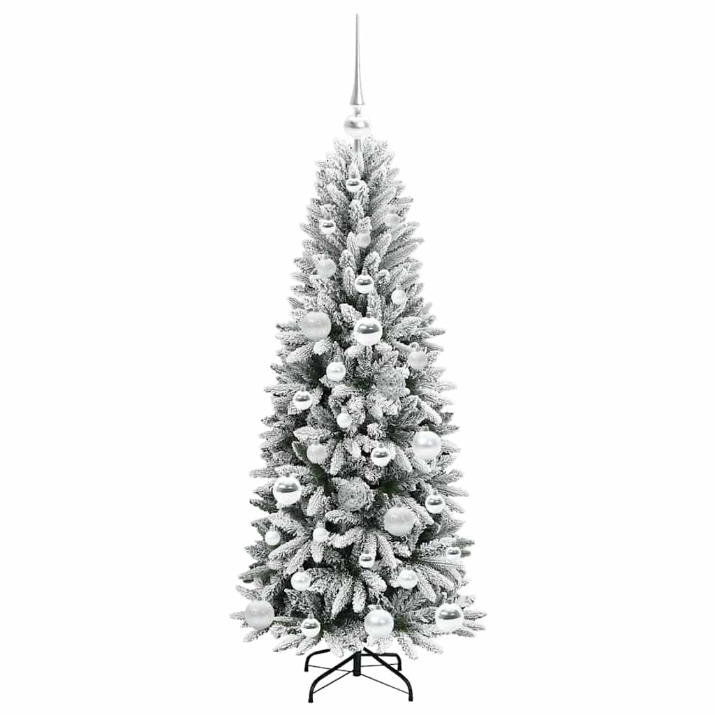 Kunstigt juletræ Hvid 120 cm PVC og Plast og Stål og PE