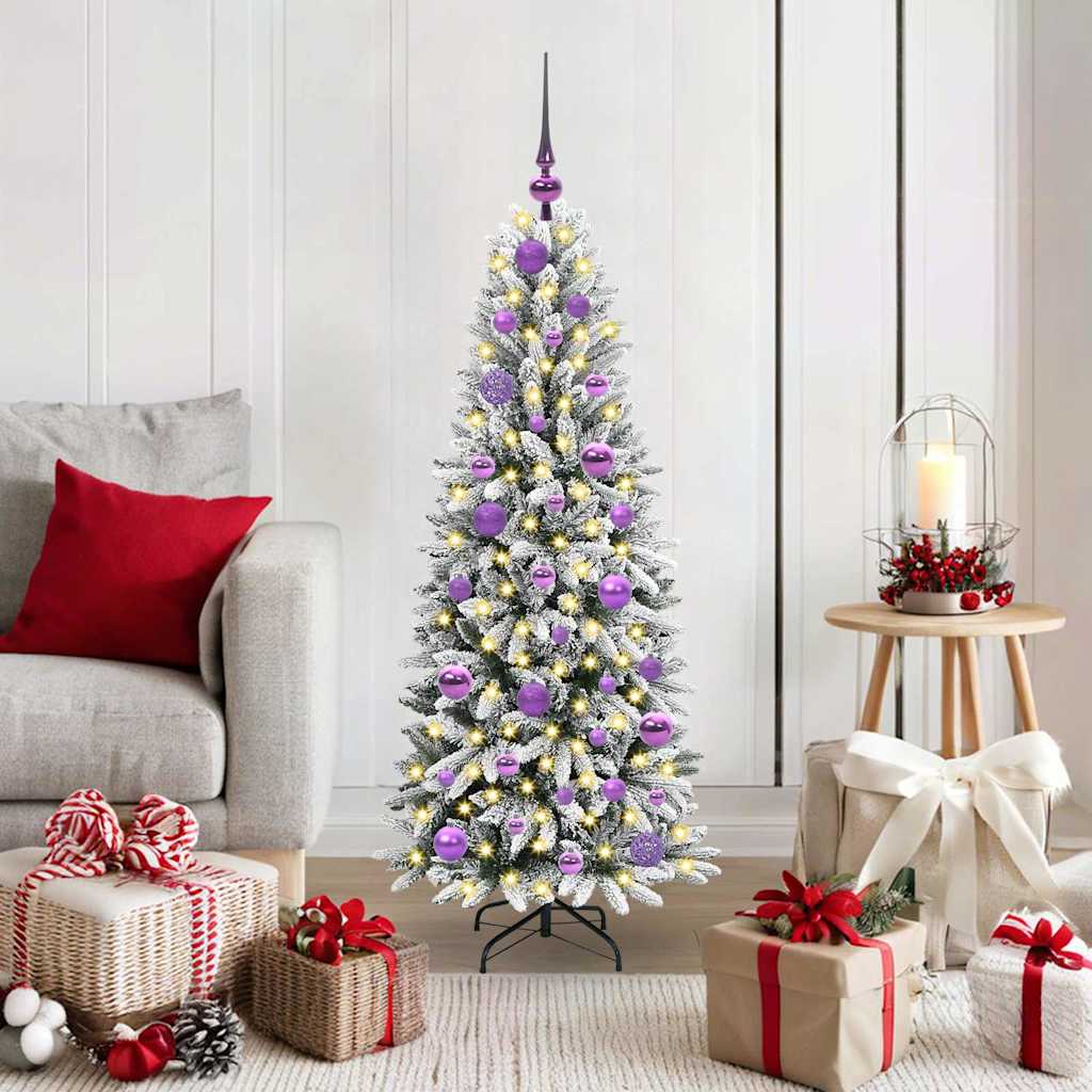Kunstigt juletræ Hvid 120 cm PVC og Plast og Stål og PE