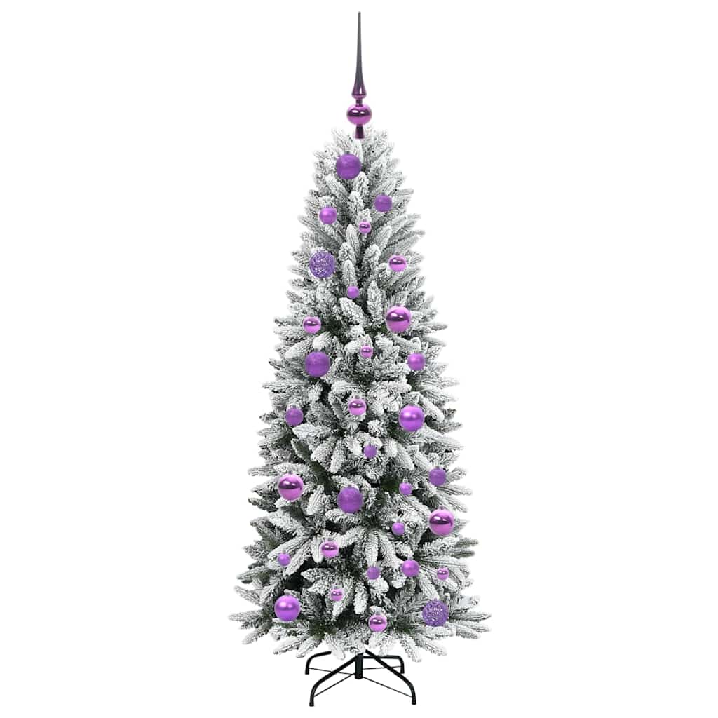 Kunstigt juletræ Hvid 120 cm PVC og Plast og Stål og PE