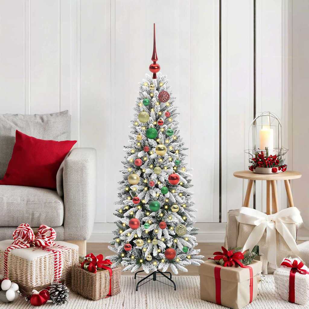 Kunstigt juletræ Hvid 120 cm PVC og Plast og Stål og PE