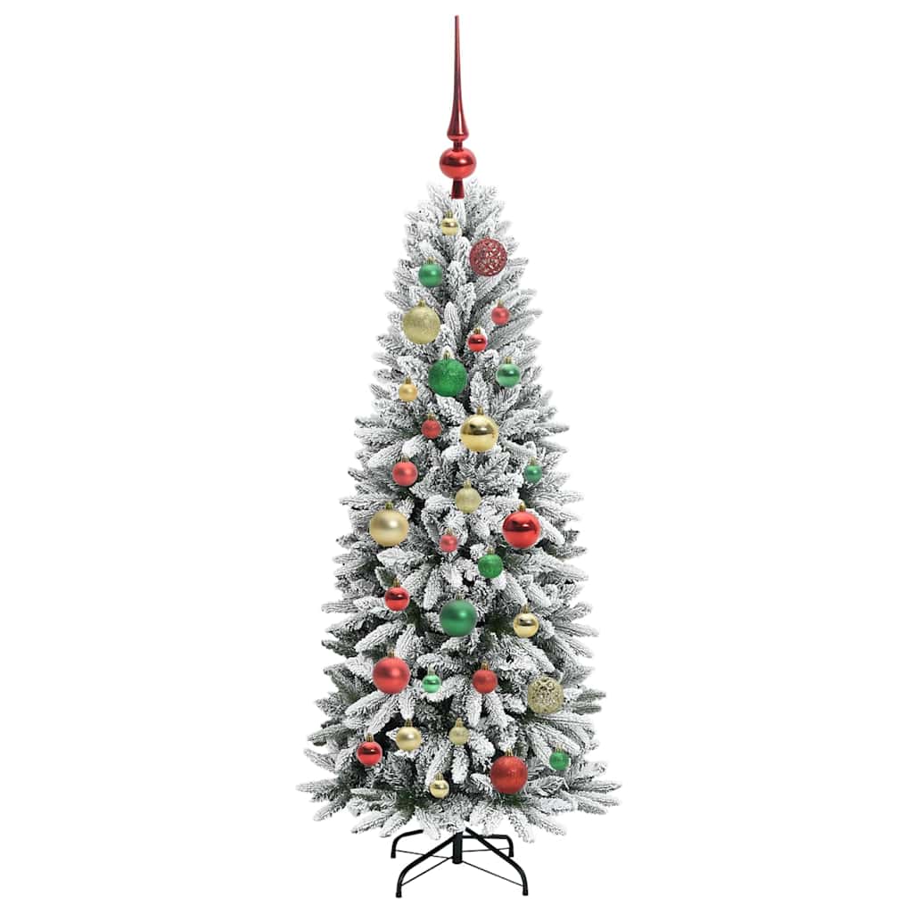 Kunstigt juletræ Hvid 120 cm PVC og Plast og Stål og PE