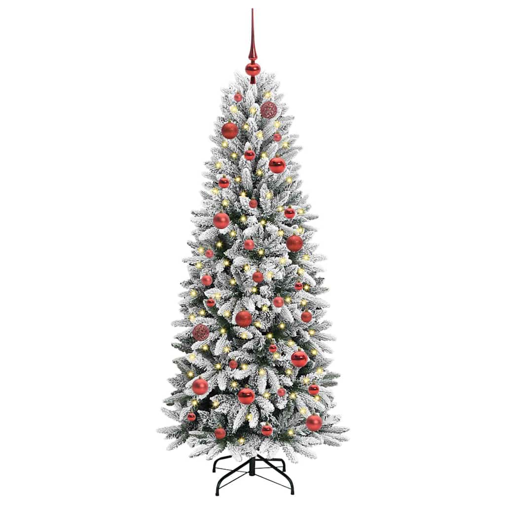 Kunstigt juletræ Hvid 150 cm PVC og Plast og Stål og PE