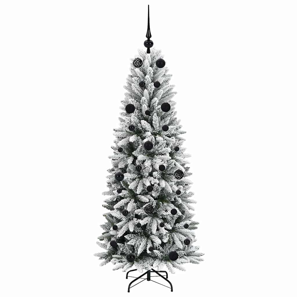Kunstigt juletræ Hvid 150 cm PVC og Plast og Stål og PE