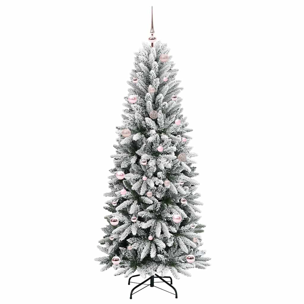 Kunstigt juletræ Hvid 150 cm PVC og Plast og Stål og PE