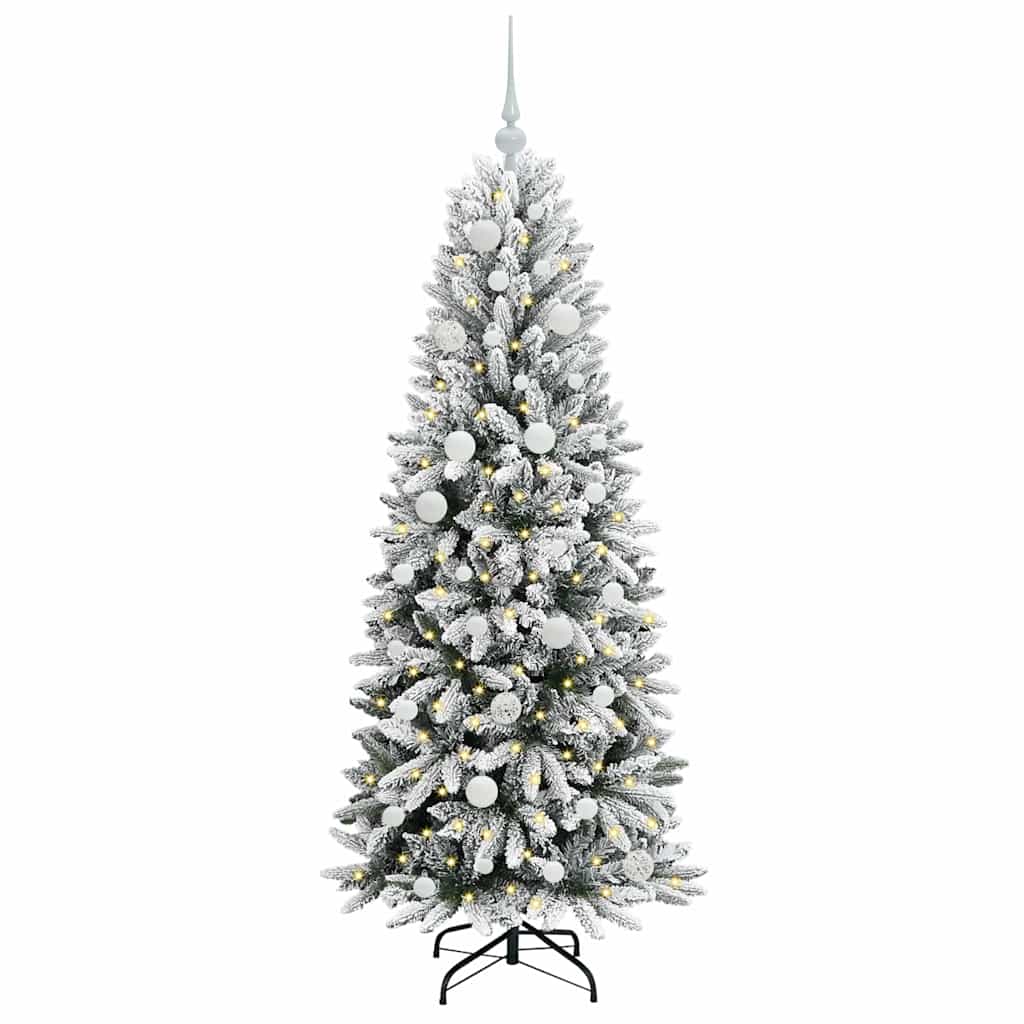 Kunstigt juletræ Hvid 150 cm PVC og Plast og Stål og PE