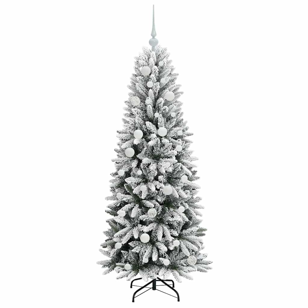 Kunstigt juletræ Hvid 150 cm PVC og Plast og Stål og PE