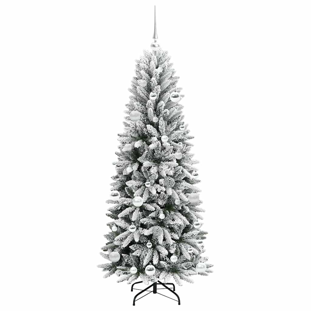 Kunstigt juletræ Hvid 150 cm PVC og Plast og Stål og PE