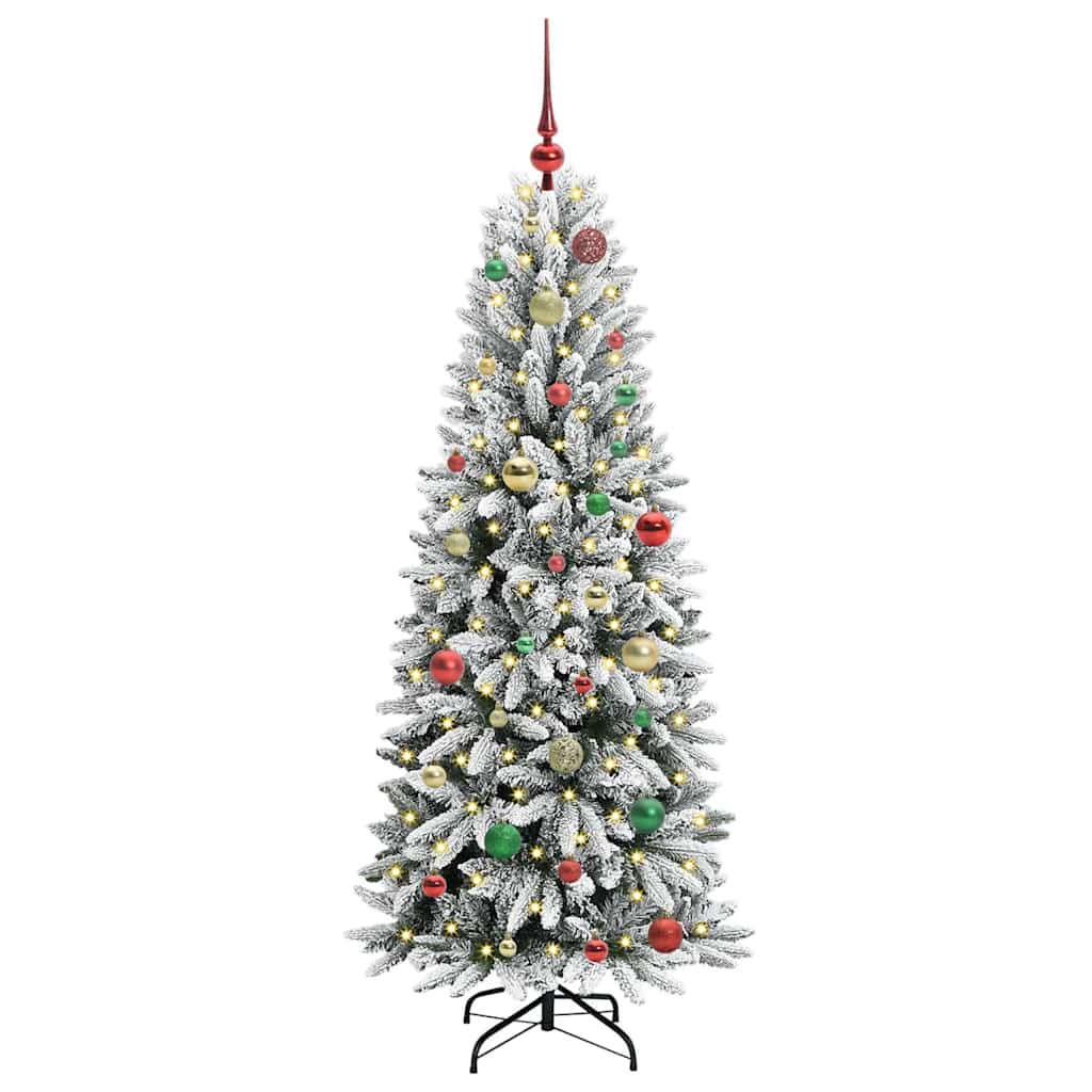 Kunstigt juletræ Hvid 150 cm PVC og Plast og Stål og PE