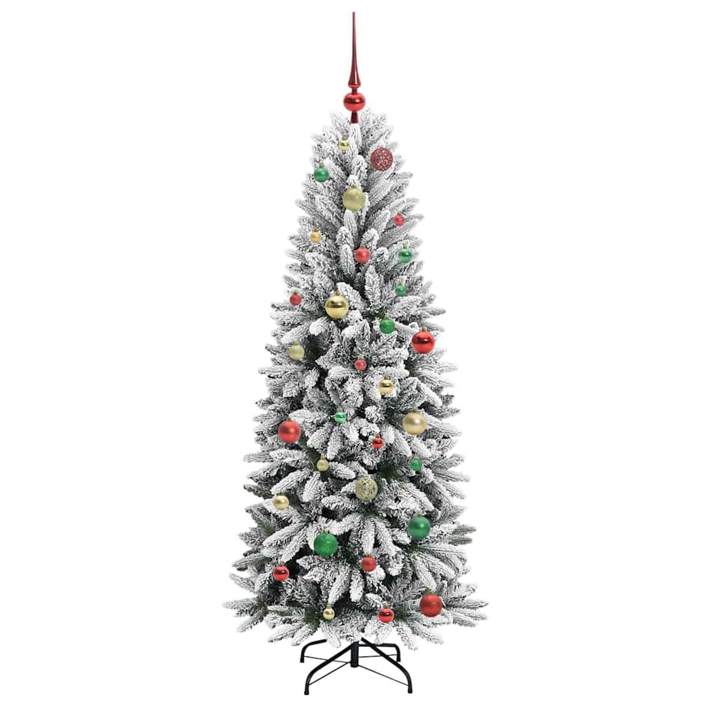 Kunstigt juletræ Hvid 150 cm PVC og Plast og Stål og PE