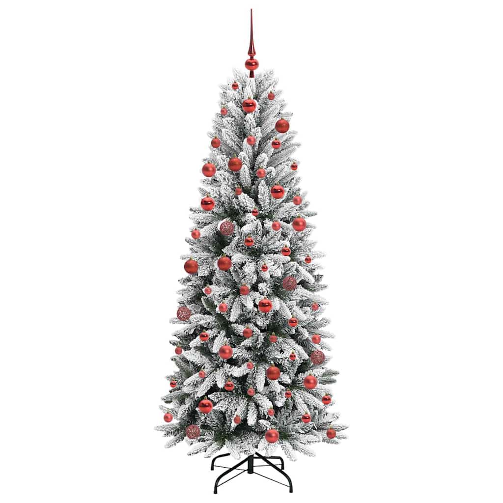 Kunstigt juletræ Hvid 180 cm PVC og Plast og Stål og PE