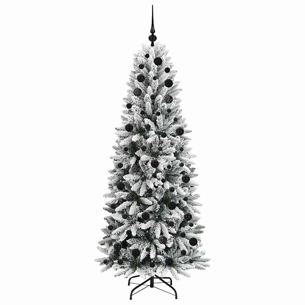 Kunstigt juletræ Hvid 180 cm PVC og Plast og Stål og PE