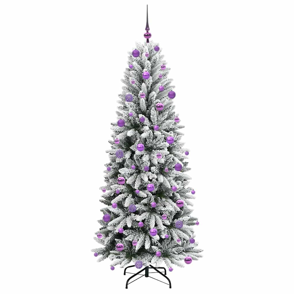Kunstigt juletræ Hvid 180 cm PVC og Plast og Stål og PE