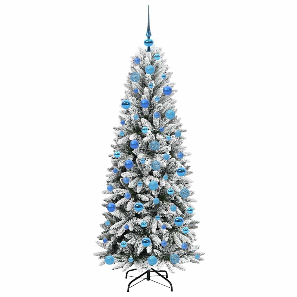 Kunstigt juletræ Hvid 180 cm PVC og Plast og Stål og PE