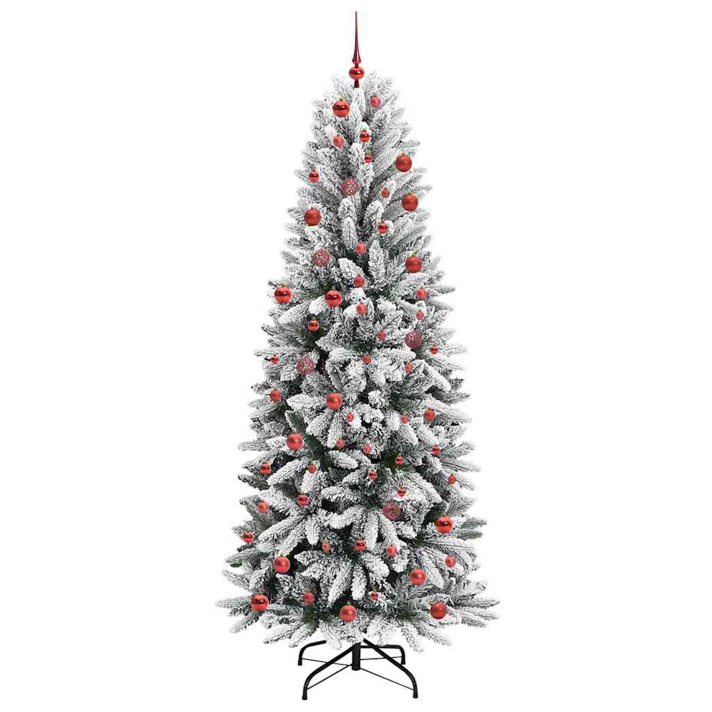 Kunstigt juletræ Hvid 210 cm PVC og Plast og Stål og PE