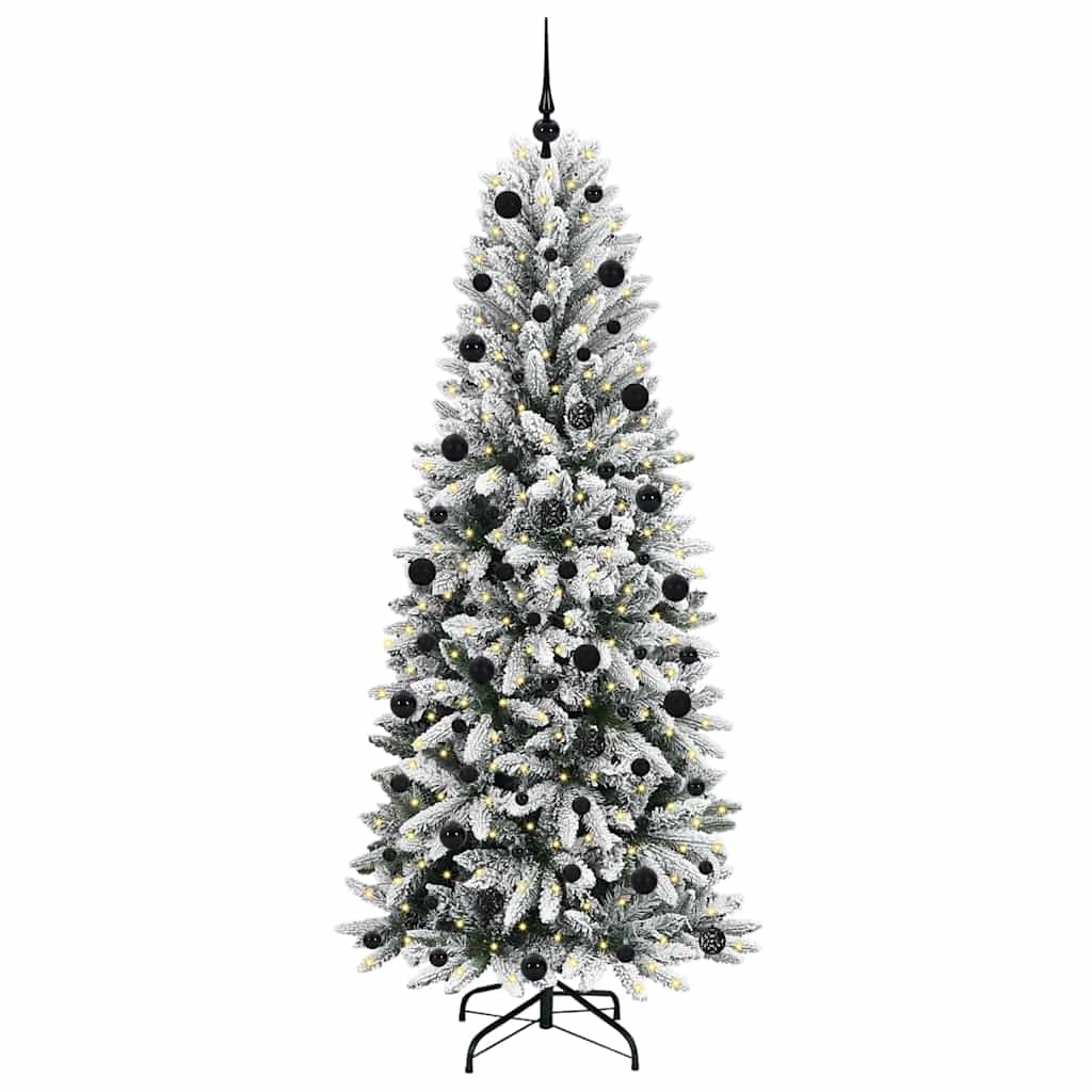 Kunstigt juletræ Hvid 210 cm PVC og Plast og Stål og PE