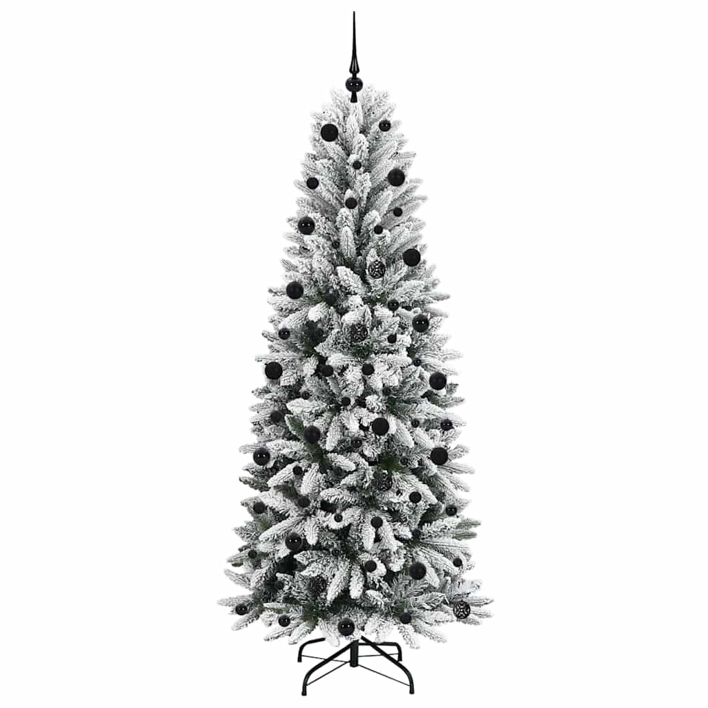Kunstigt juletræ Hvid 210 cm PVC og Plast og Stål og PE