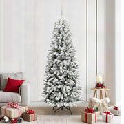 Kunstigt juletræ Hvid 210 cm PVC og Plast og Stål og PE
