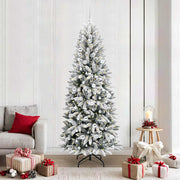 Kunstigt juletræ Hvid 210 cm PVC og Plast og Stål og PE