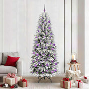 Kunstigt juletræ Hvid 210 cm PVC og Plast og Stål og PE