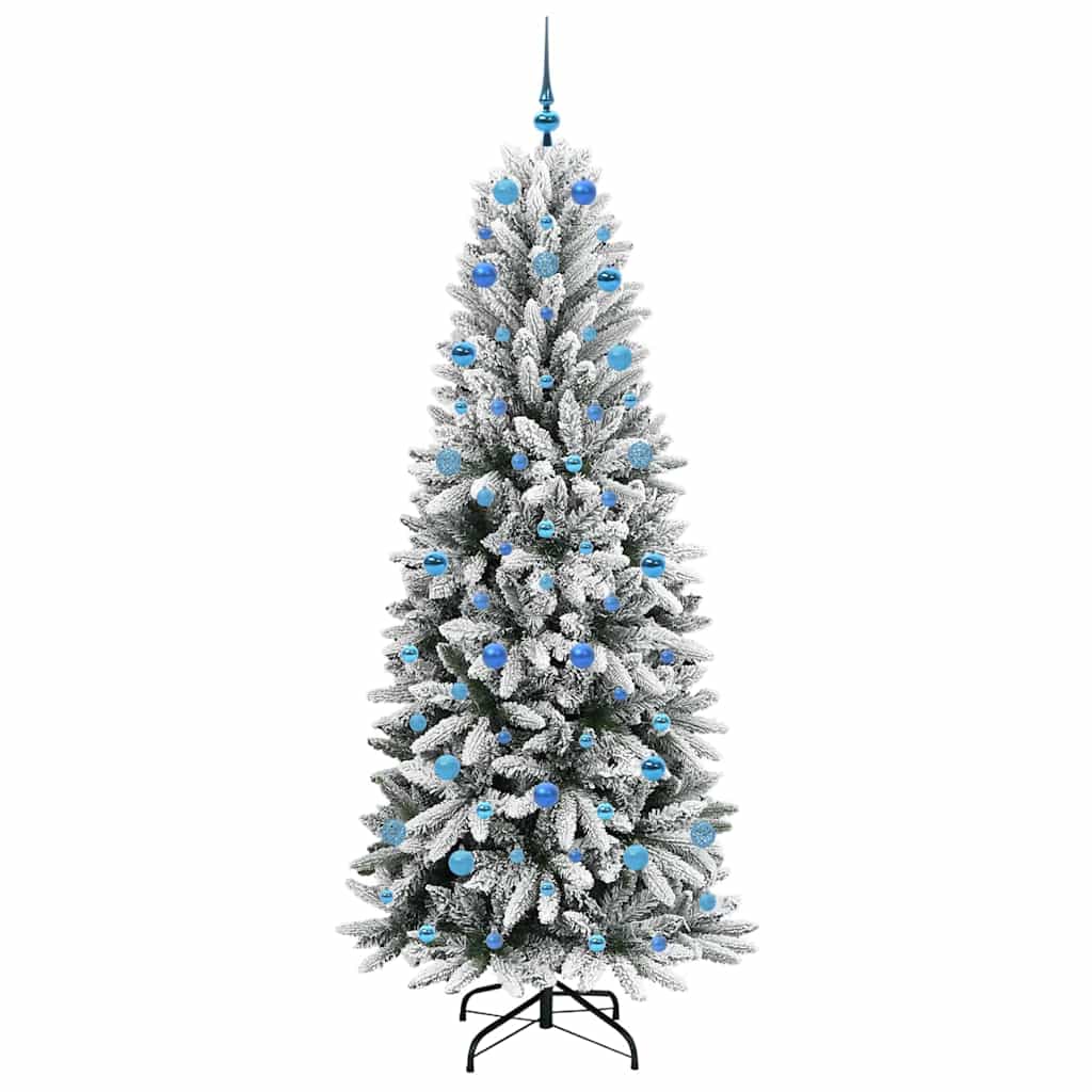 Kunstigt juletræ Hvid 210 cm PVC og Plast og Stål og PE