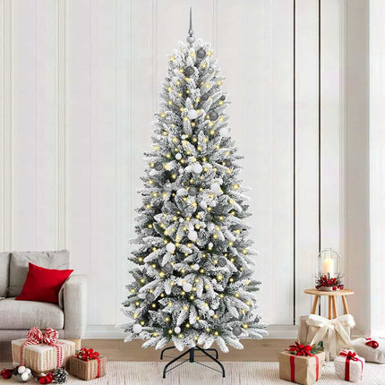 Kunstigt juletræ Hvid 240 cm PVC og plastik og stål og PE