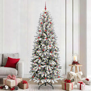 Kunstigt juletræ Hvid 240 cm PVC og Plast og Stål og PE