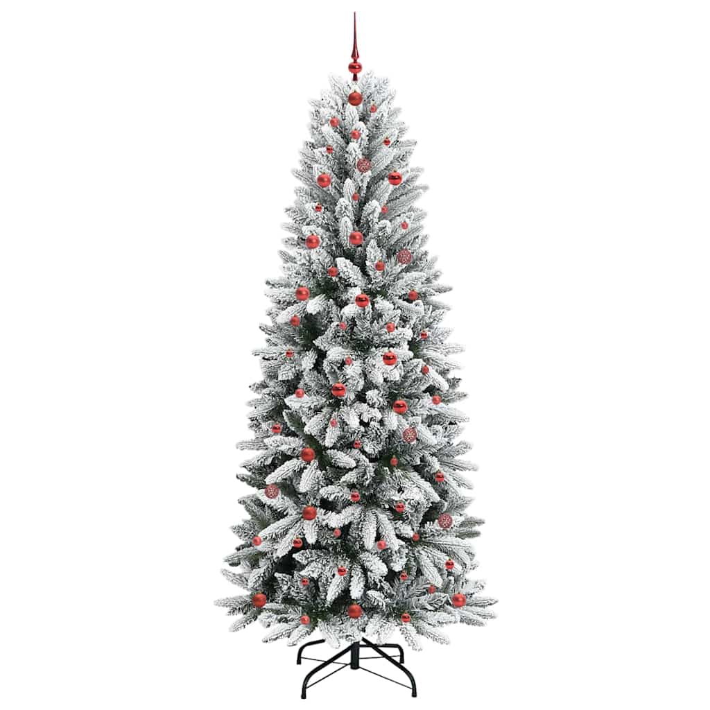 Kunstigt juletræ Hvid 240 cm PVC og Plast og Stål og PE