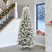Kunstigt juletræ Hvid 240 cm PVC og Plast og Stål og PE