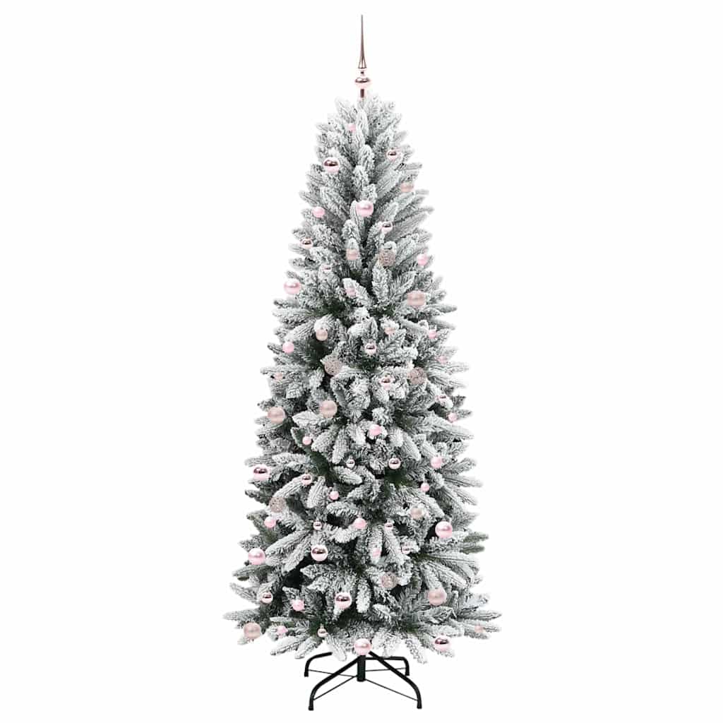 Kunstigt juletræ Hvid 240 cm PVC og Plast og Stål og PE