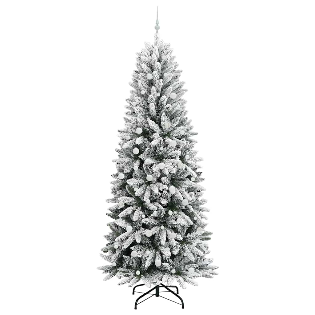 Kunstigt juletræ Hvid 240 cm PVC og Plast og Stål og PE