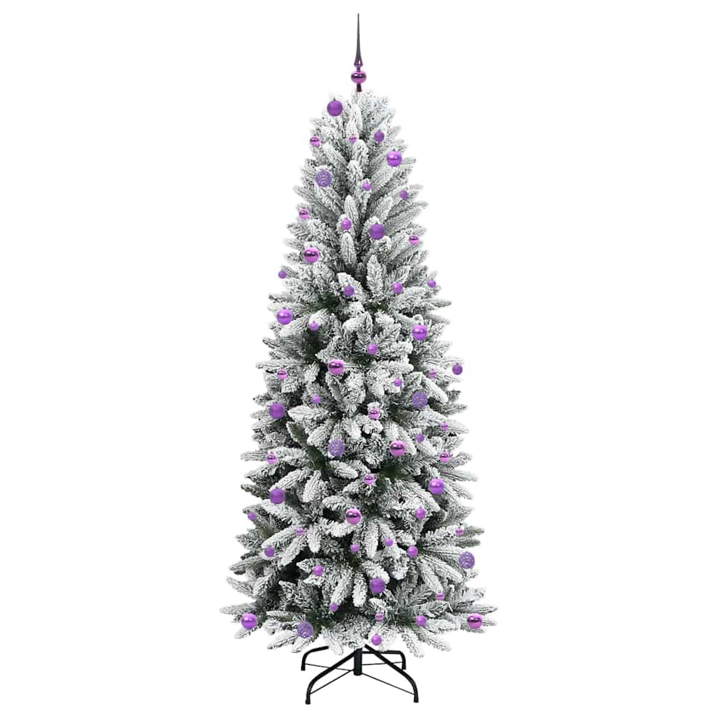 Kunstigt juletræ Hvid 240 cm PVC og Plast og Stål og PE