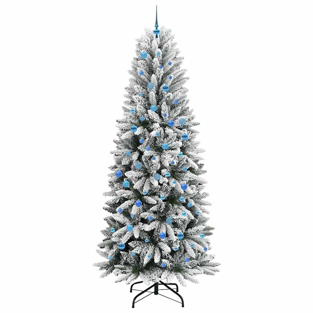 Kunstigt juletræ Hvid 240 cm PVC og Plast og Stål og PE