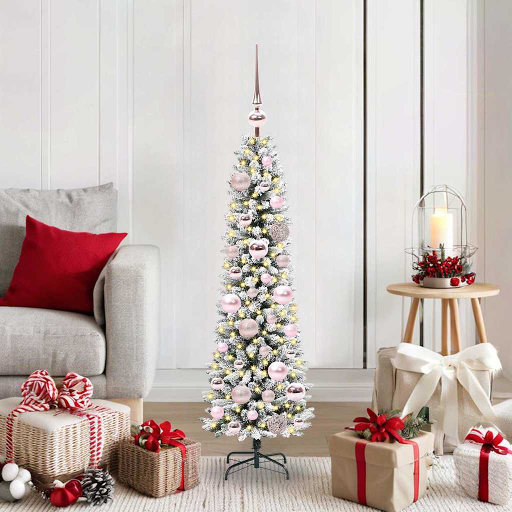 Kunstigt juletræ med stativ Hvid 120 cm PVC og metal og plast