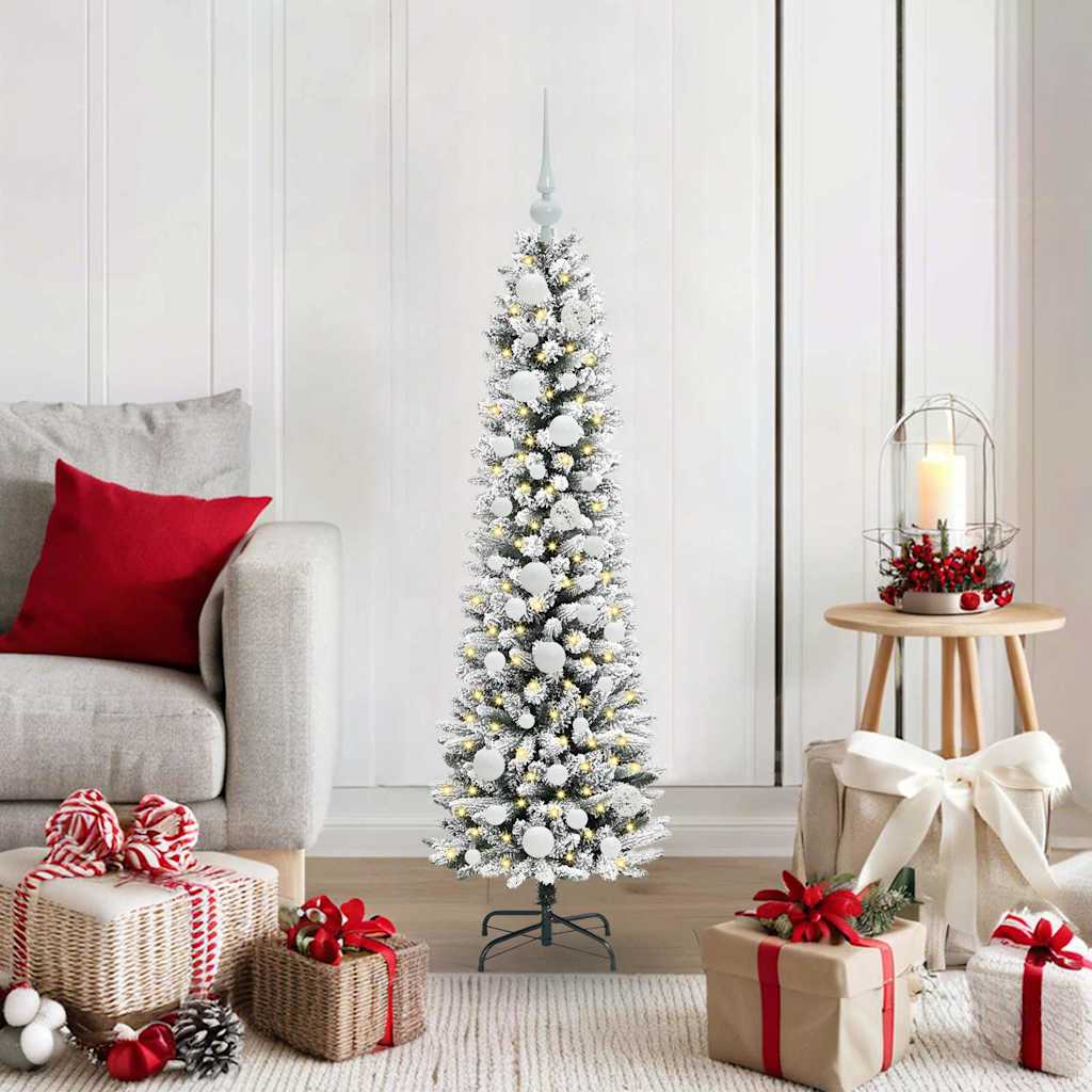 Kunstigt juletræ med stativ Hvid 120 cm PVC og metal og plast