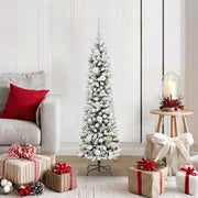 Kunstigt juletræ med stativ Hvid 120 cm PVC og metal og plast
