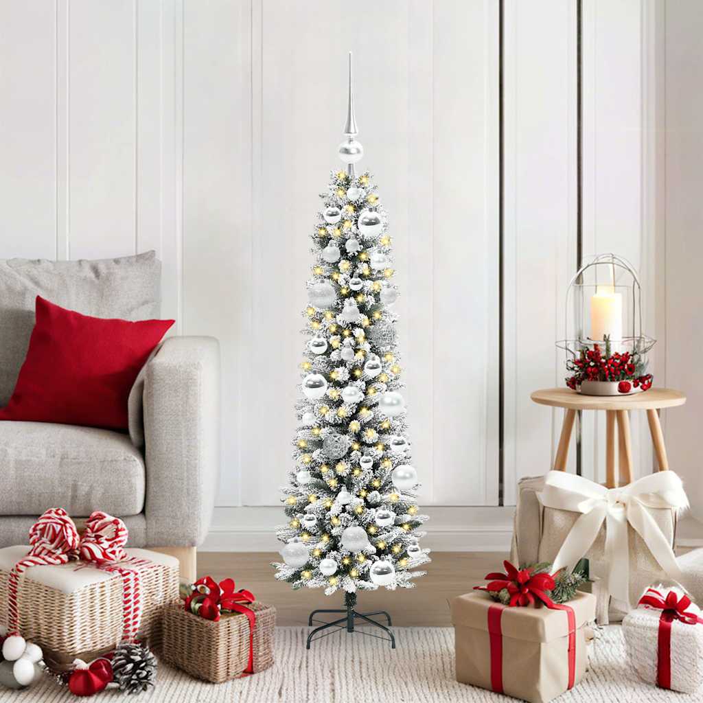 Kunstigt juletræ med stativ Hvid 120 cm PVC og metal og plast