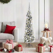 Kunstigt juletræ med stativ Hvid 150 cm PVC og metal og plast