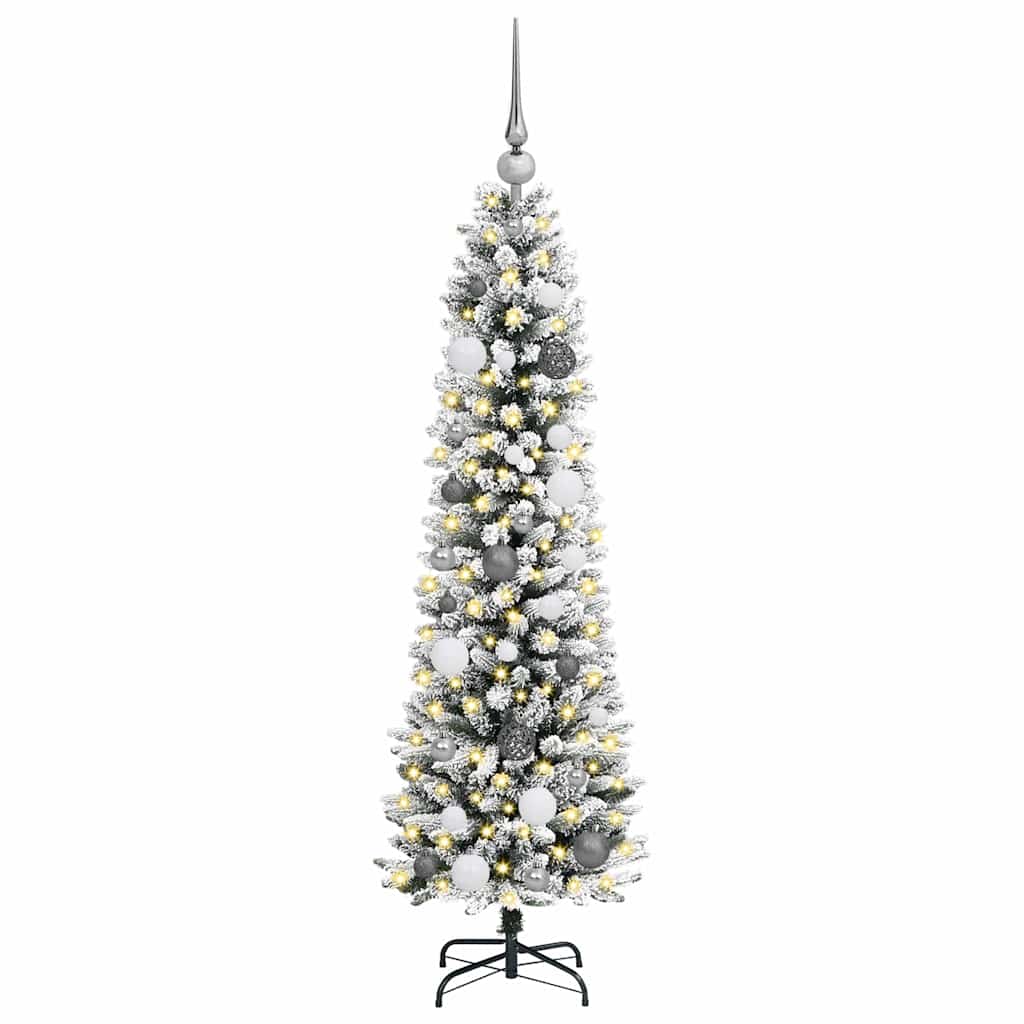 Kunstigt juletræ med stativ Hvid 150 cm PVC og metal og plast