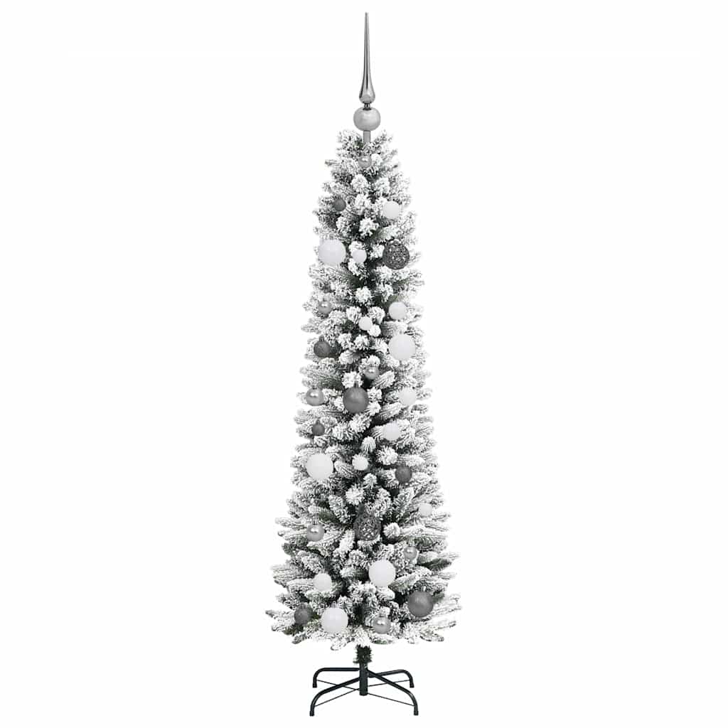 Kunstigt juletræ med stativ Hvid 150 cm PVC og metal og plast