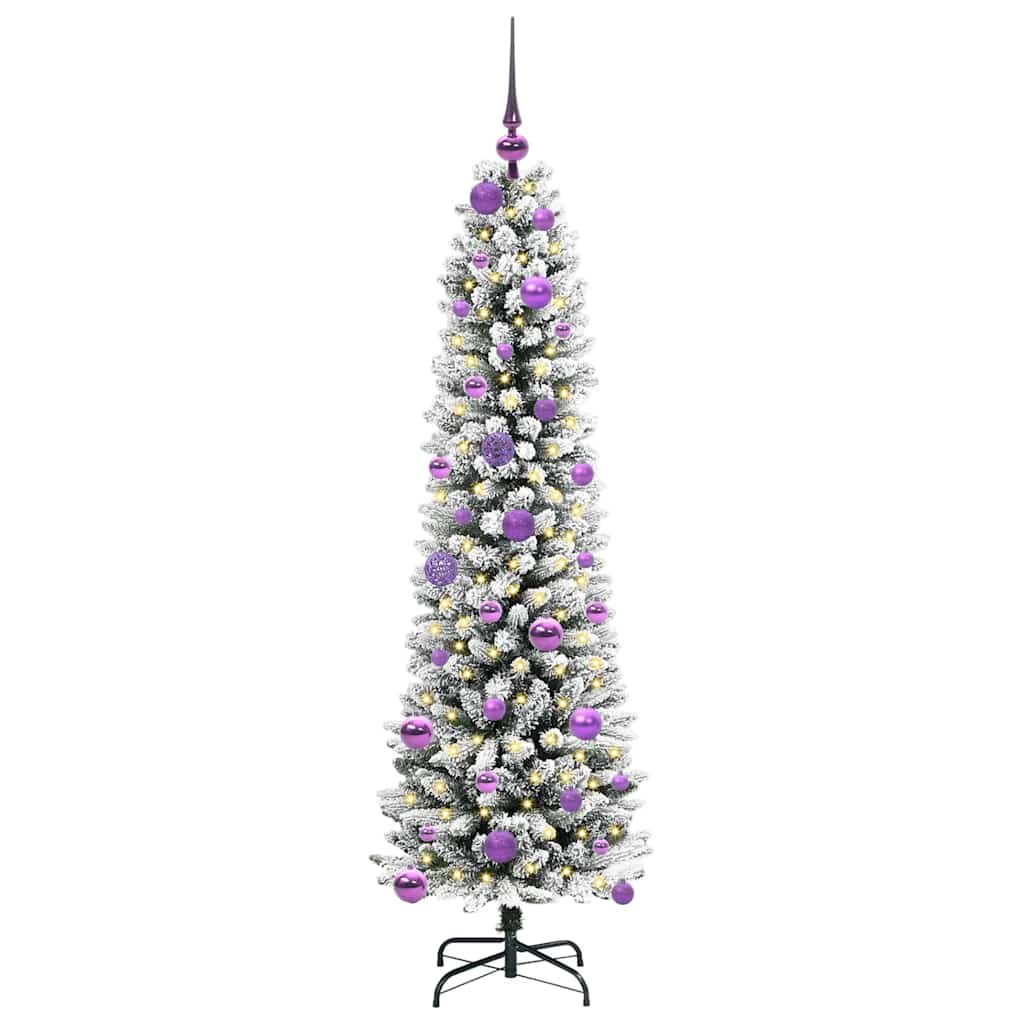 Kunstigt juletræ med stativ Hvid 150 cm PVC og metal og plast