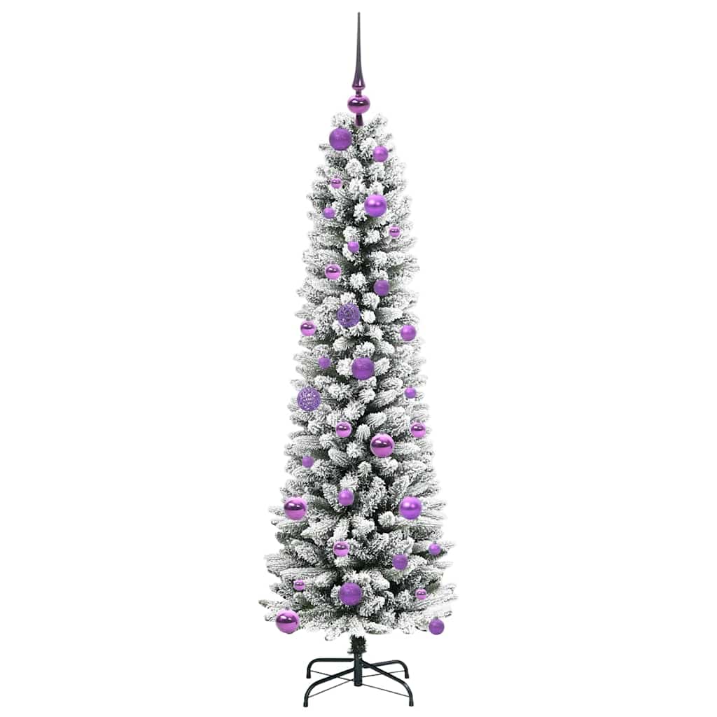 Kunstigt juletræ med stativ Hvid 150 cm PVC og metal og plast