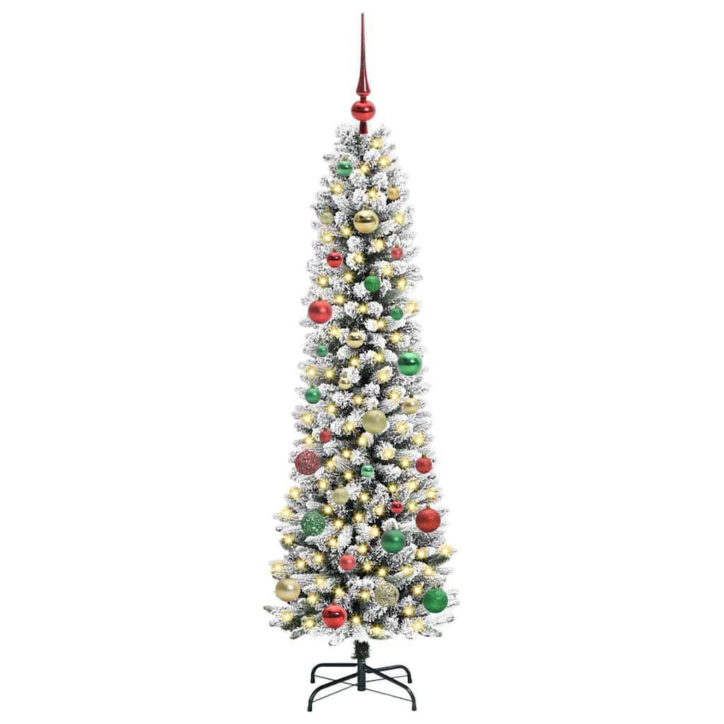 Kunstigt juletræ med stativ Hvid 150 cm PVC og metal og plast