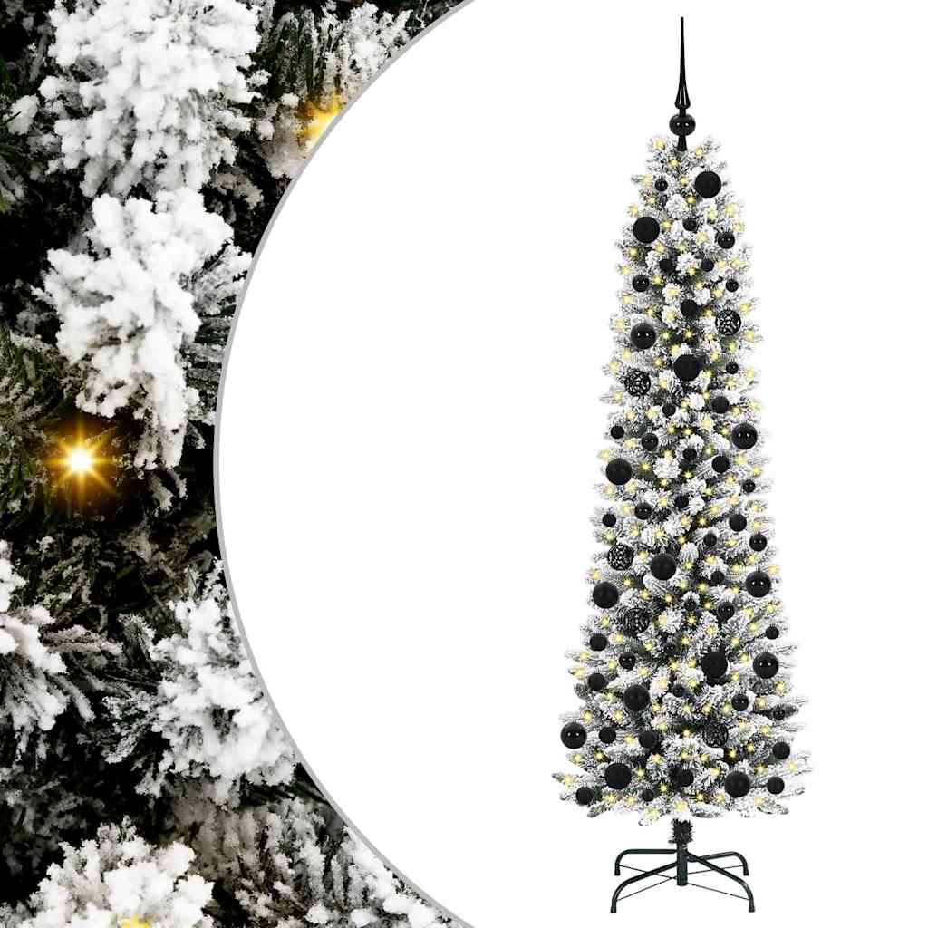 Kunstigt juletræ med stativ Hvid 180 cm PVC og metal og plast