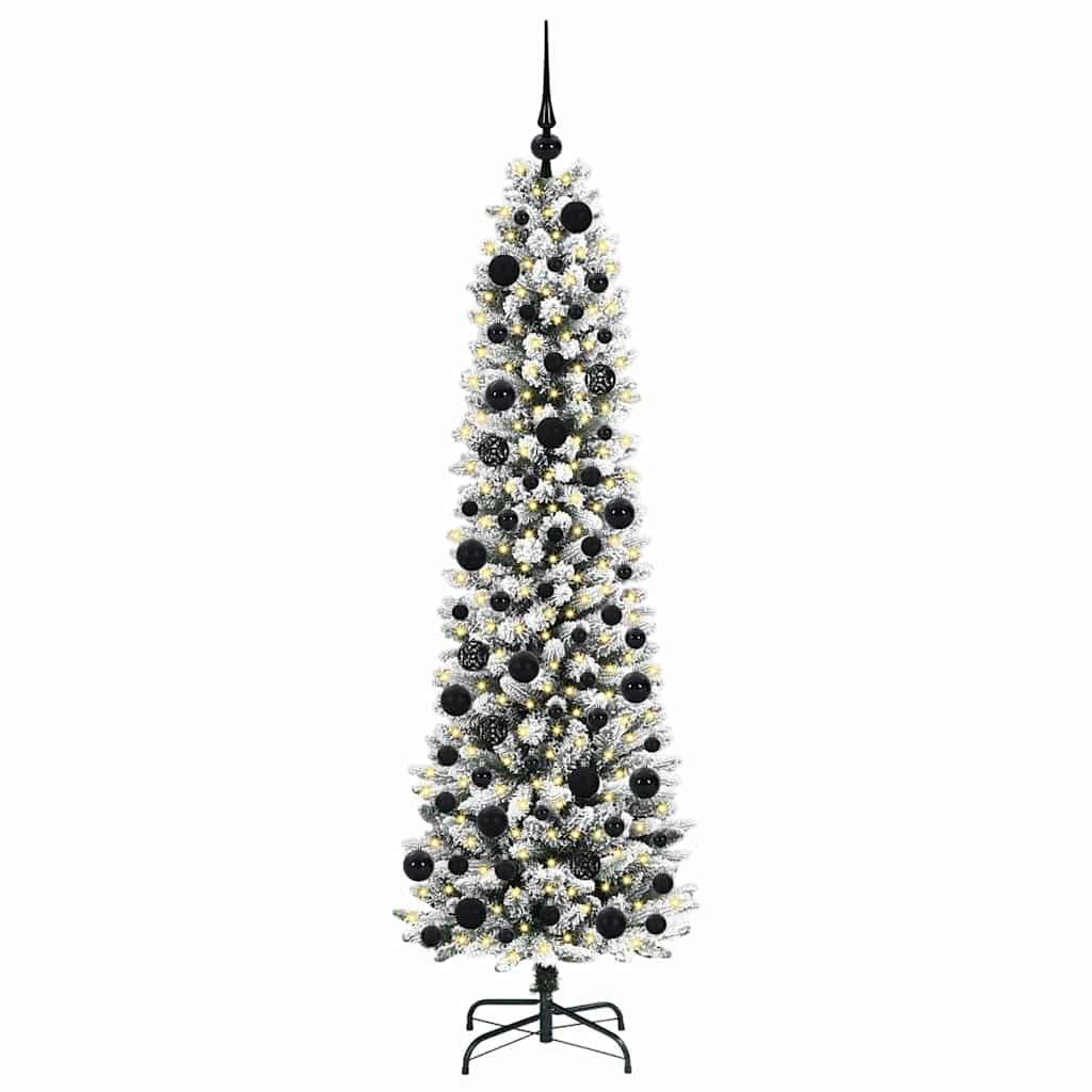 Kunstigt juletræ med stativ Hvid 180 cm PVC og metal og plast