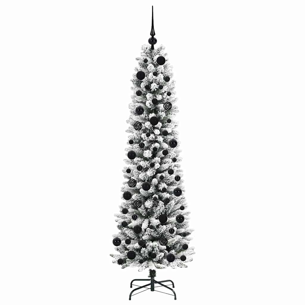 Kunstigt juletræ med stativ Hvid 180 cm PVC og metal og plast