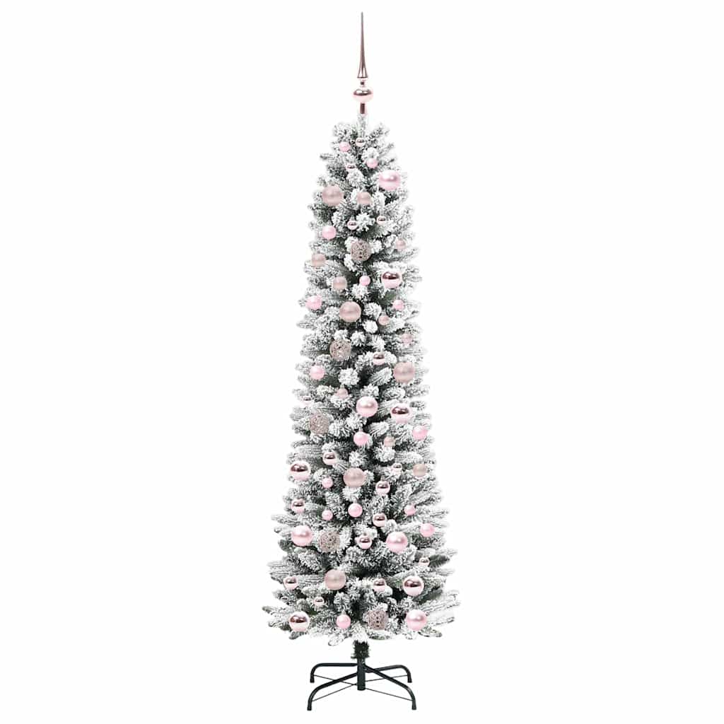 Kunstigt juletræ med stativ Hvid 180 cm PVC og metal og plast